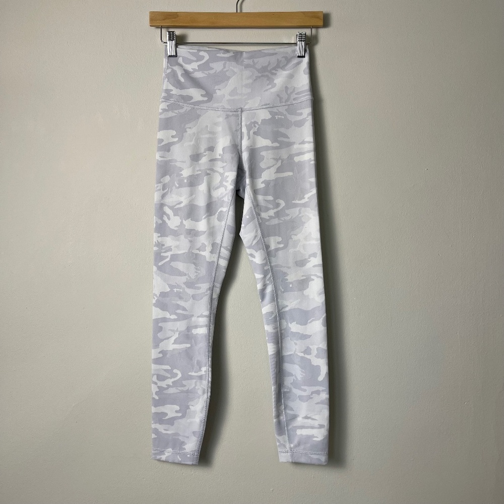 Lululemon WunderUnder White Camo Leggings Size 6